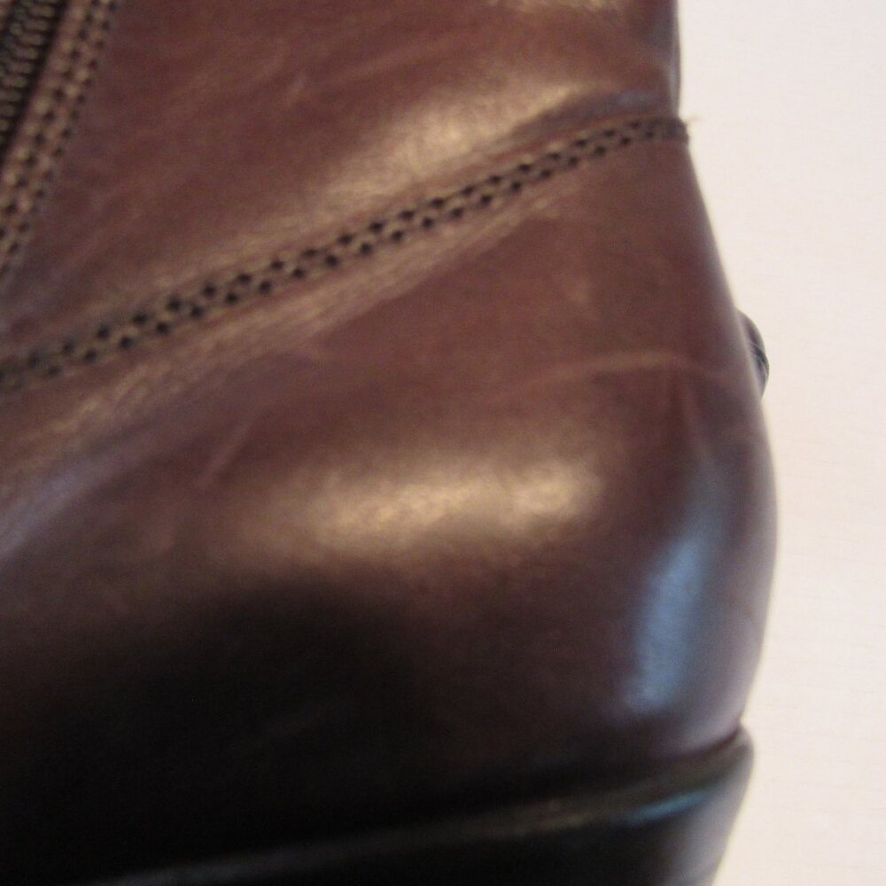 Clarks Bendables Dark Brown Side Zip Heeled Ankle Boots Size 8M - Picture 8 of 11